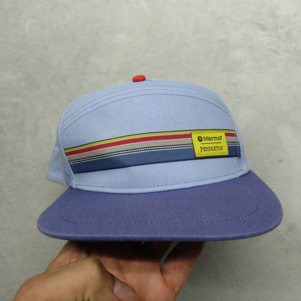 Marmot x Pendleton Cap Hat Unisex One Size Blue Cotton Snap Back Classic 5-Panel